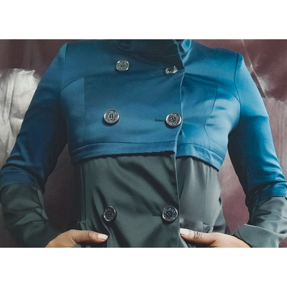 Tahari Navy Color Block Jacket - Picture 11 of 12